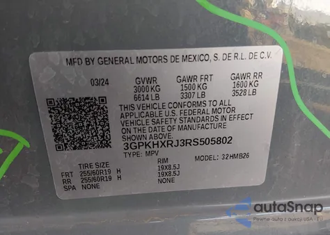 2024 Honda Prologue Touring из США, поврежденный, VIN 3GPKHXRJ3RS505802